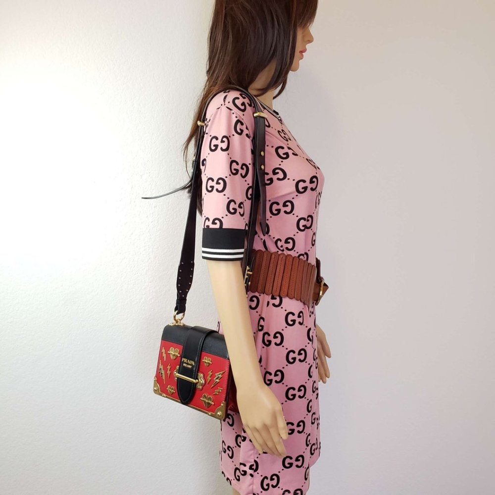 100% Authentic Prada Cahier Leather Red Shoulder Bag - Picture 14 of 14